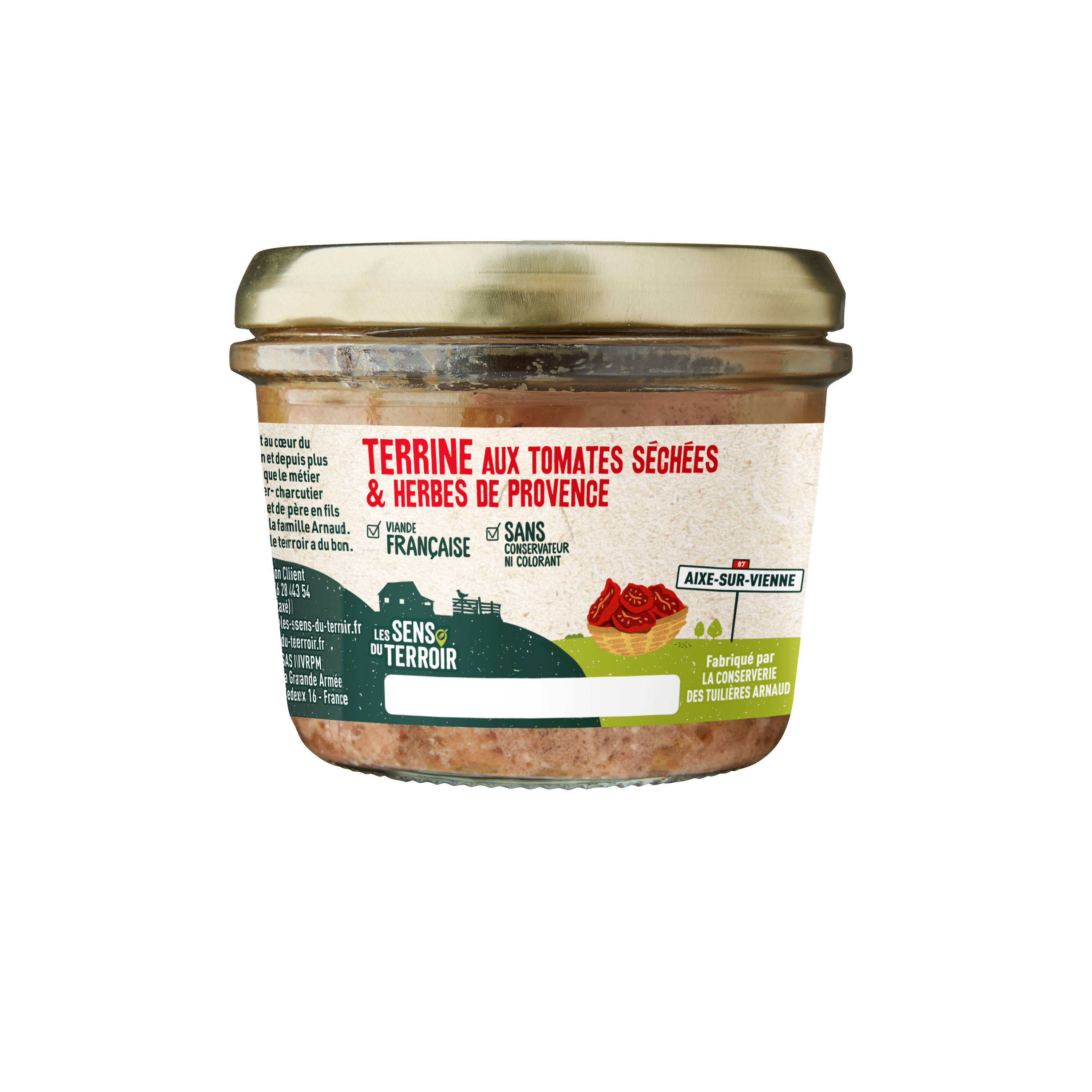 Les Sens du Terroir - Terrine aux tomates séchées et herbes de Provence 180 g - Les Sens du Terroir - Image 1