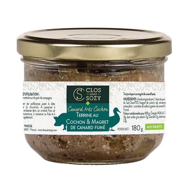 Clos Saint Sozy - Terrine de porc au magret de canard fumé 180g - Clos Saint Sozy