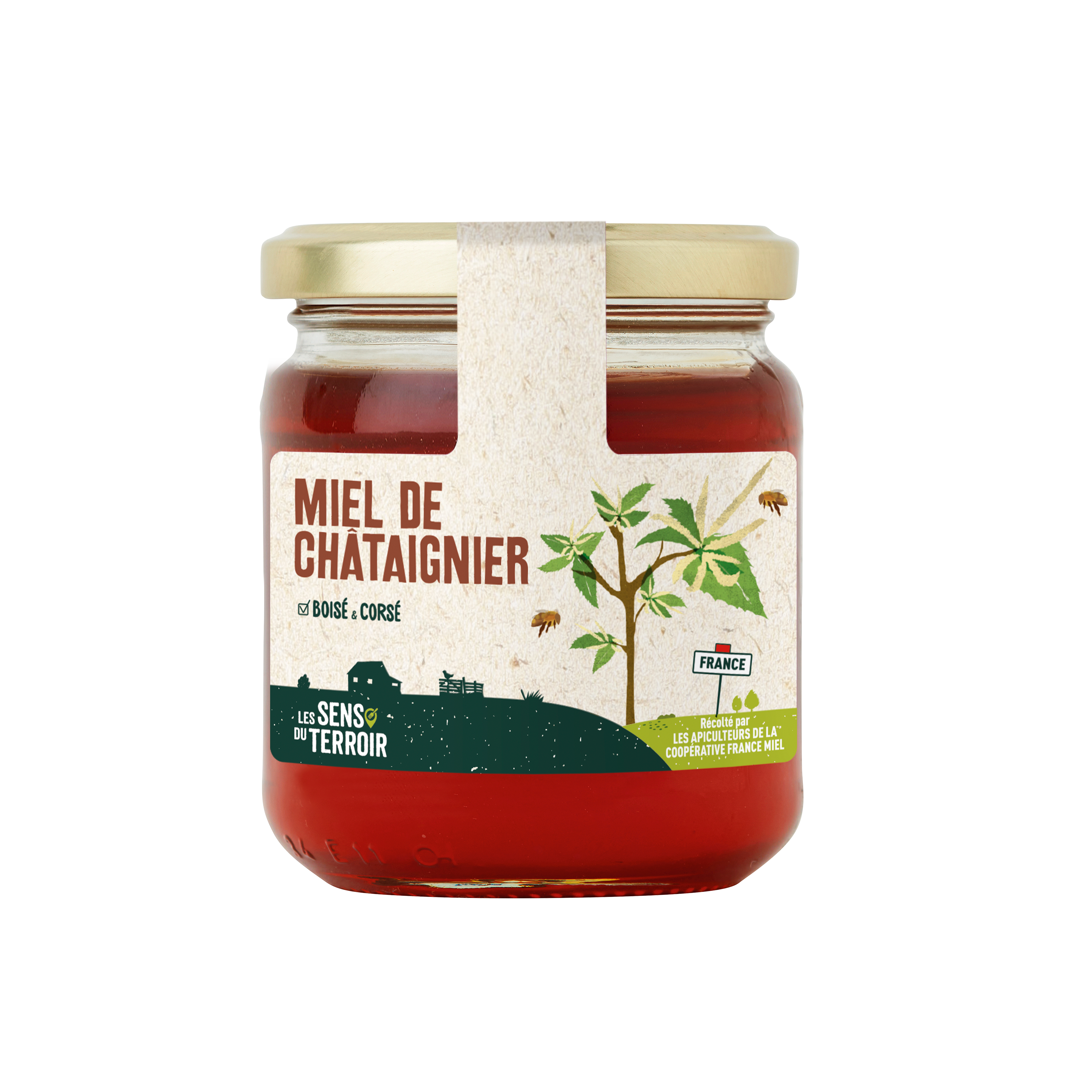 Les Sens du Terroir - Miel de châtaigner 250 g - Les Sens du Terroir