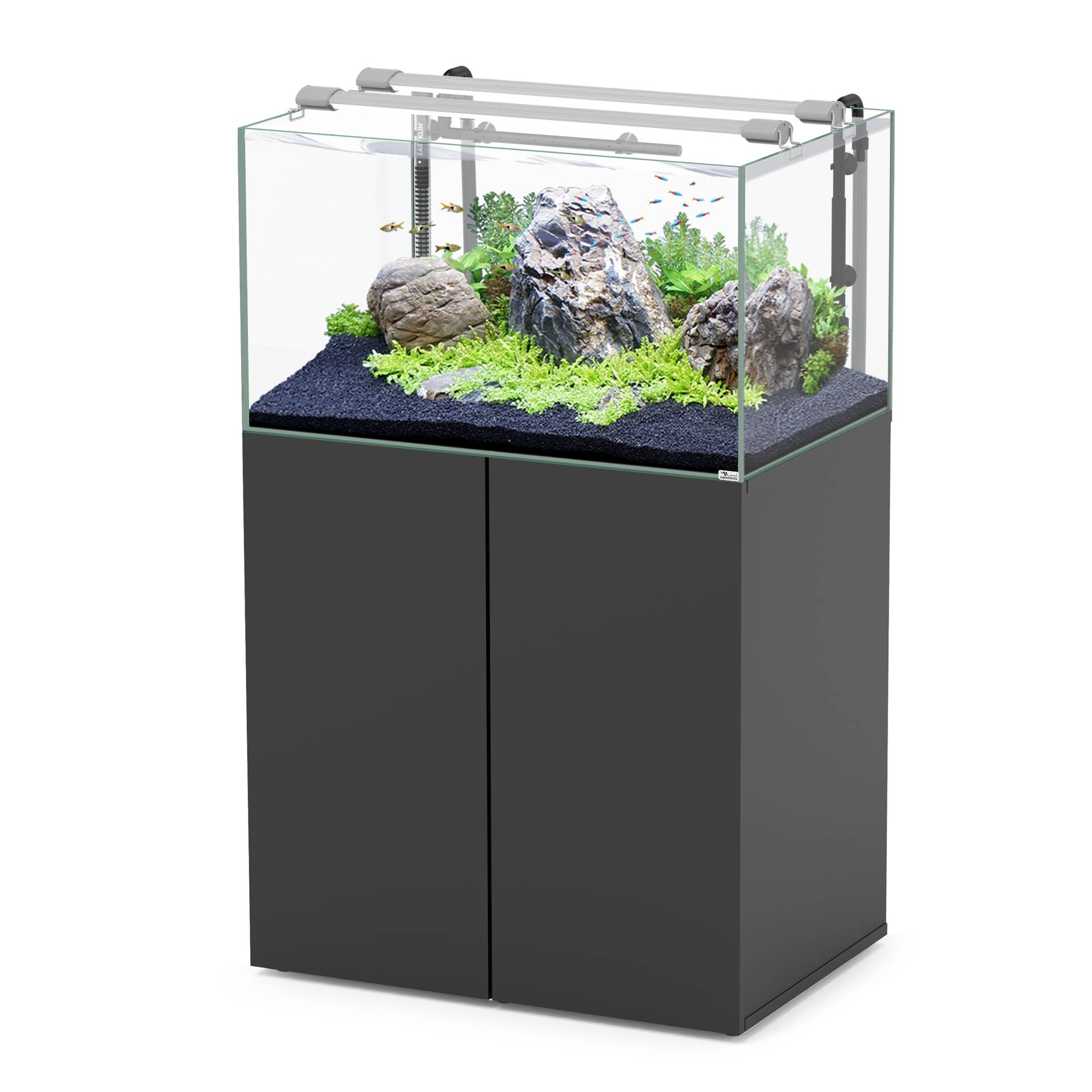 Aquatlantis - Ensemble aquarium et meuble noir brillant - 176 L - Aquatlantis - Image 1